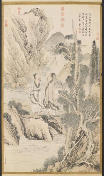 清金廷標濠梁圖　軸