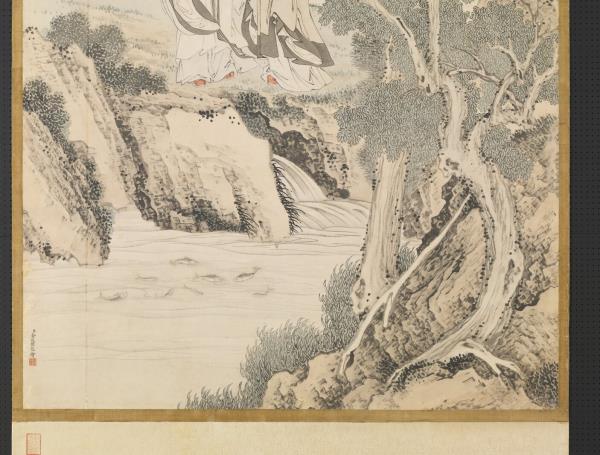 清金廷標濠梁圖　軸