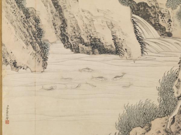 清金廷標濠梁圖　軸