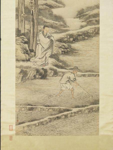 清金廷標高賢遇隱圖　軸