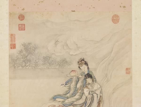 清金廷標畫瑤池獻壽　軸