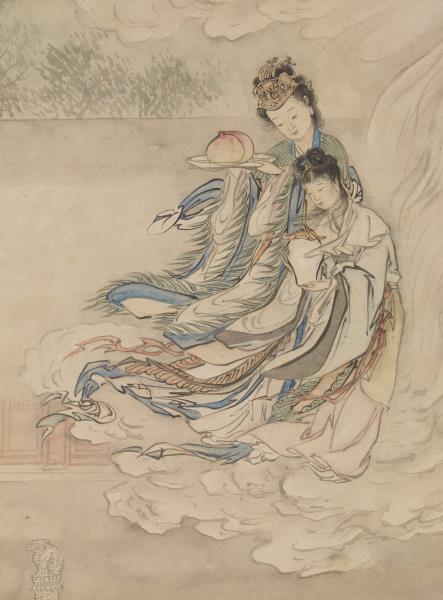 清金廷標畫瑤池獻壽　軸