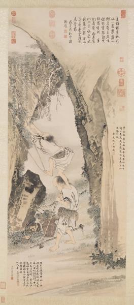 清金廷標採藥圖　軸