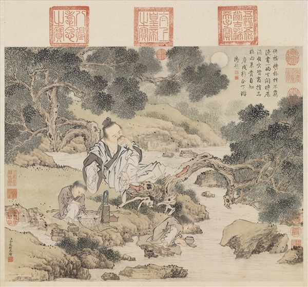 清金廷標品泉圖　軸