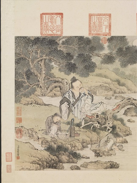 清金廷標品泉圖　軸