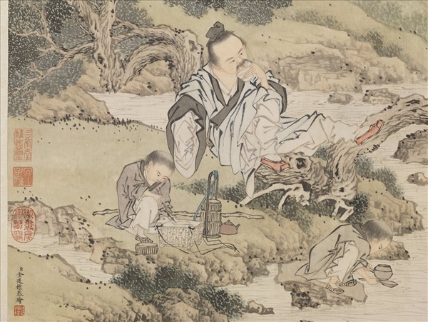 清金廷標品泉圖　軸