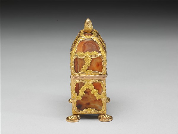 銅鍍金嵌瑪瑙修妝匣