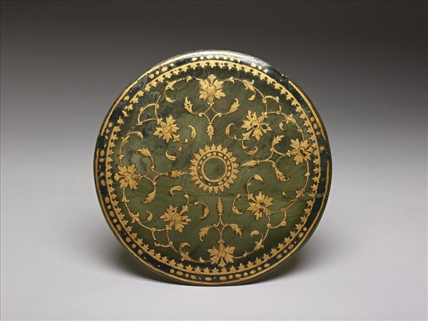 玉貼金花蓋碗