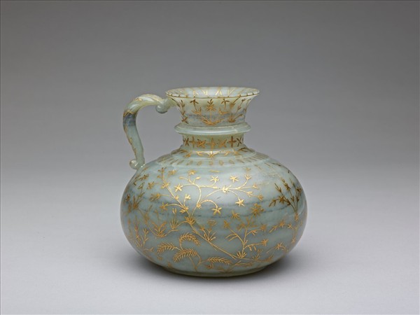 玉嵌金絲單柄罐