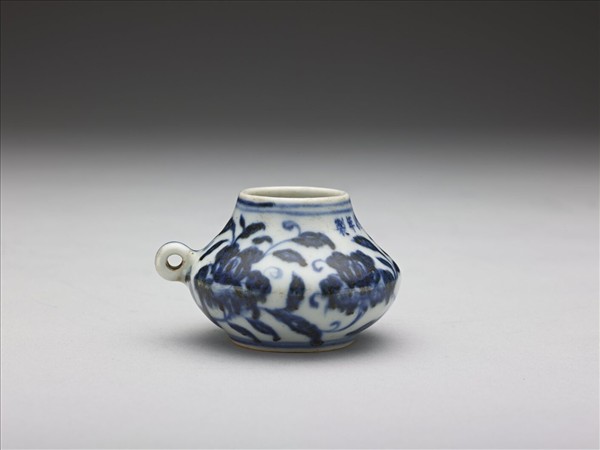 青花花卉紋鳥食罐