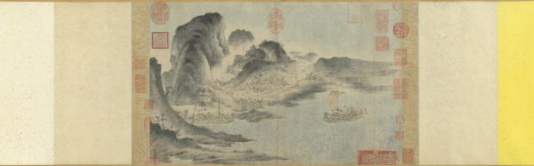 宋人江帆山市　卷