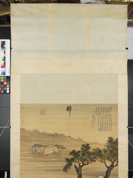 清高其佩八駿圖　軸