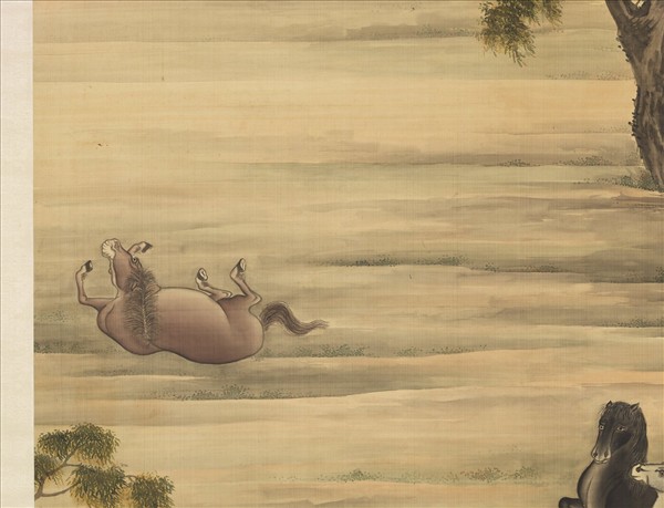 清高其佩八駿圖　軸