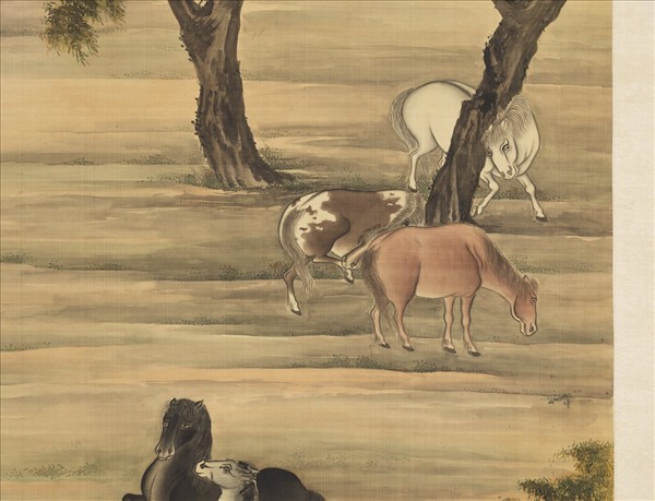 清高其佩八駿圖　軸