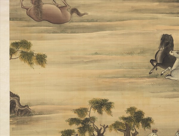 清高其佩八駿圖　軸