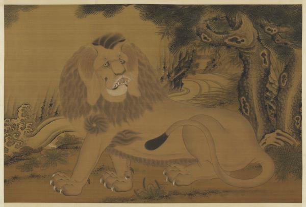 清人狻猊圖　軸