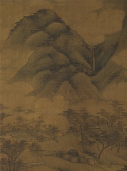 元人秋林瑞靄　軸