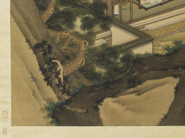 清黃應諶畫袪倦鬼文山水　軸