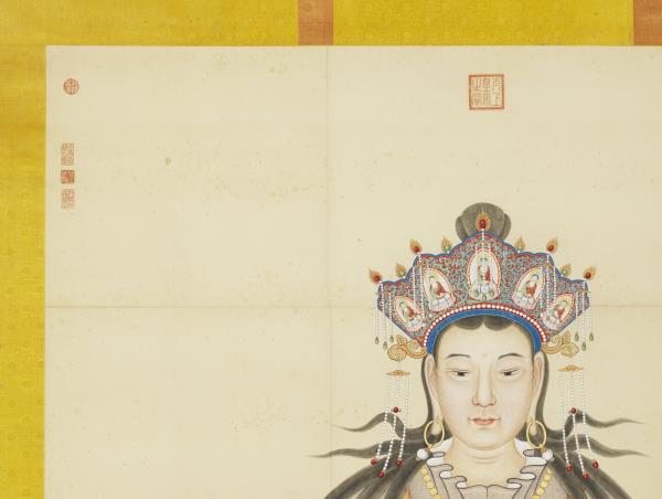 清丁觀鵬畫文殊像　軸