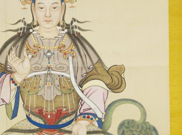 清丁觀鵬畫文殊像　軸