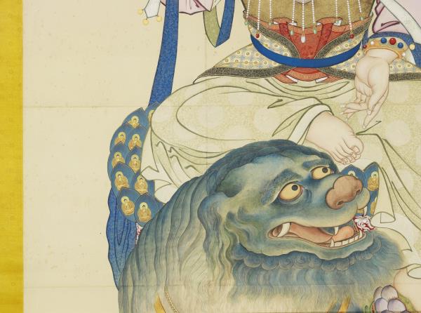 清丁觀鵬畫文殊像　軸