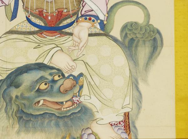 清丁觀鵬畫文殊像　軸