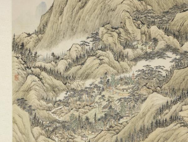 清錢維城棲霞全圖　軸