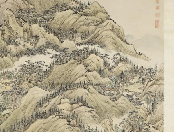 清錢維城棲霞全圖　軸