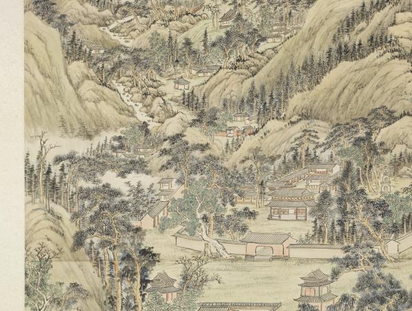 清錢維城棲霞全圖　軸