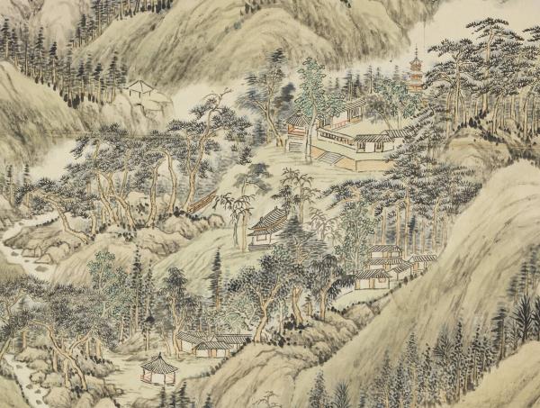 清錢維城棲霞全圖　軸