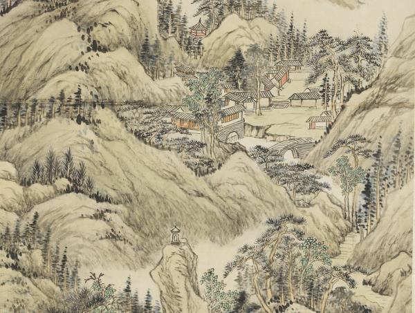 清錢維城棲霞全圖　軸