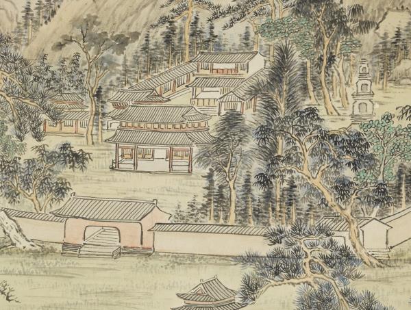 清錢維城棲霞全圖　軸