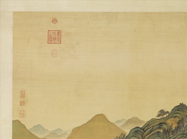 清姚文瀚袁瑛合筆盤山圖　軸