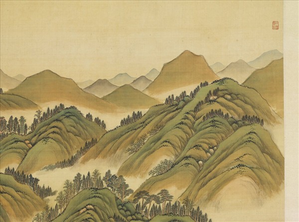 清姚文瀚袁瑛合筆盤山圖　軸