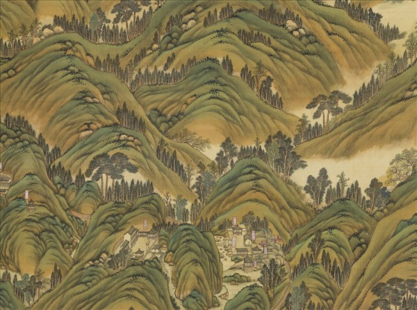 清姚文瀚袁瑛合筆盤山圖　軸