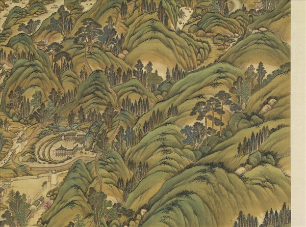 清姚文瀚袁瑛合筆盤山圖　軸