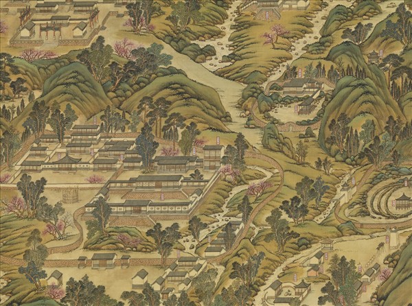 清姚文瀚袁瑛合筆盤山圖　軸