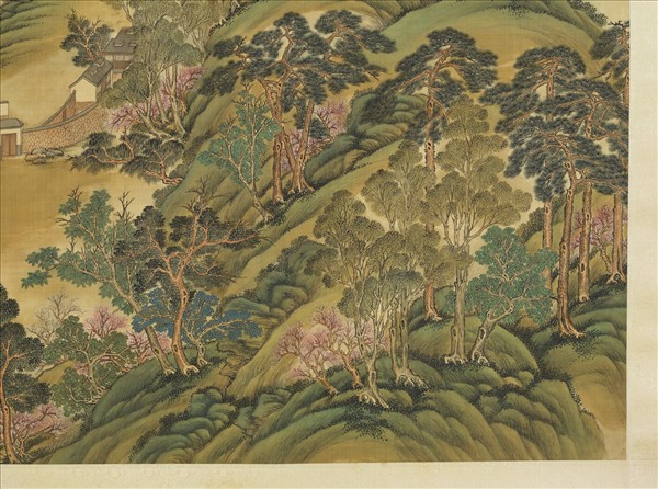 清姚文瀚袁瑛合筆盤山圖　軸