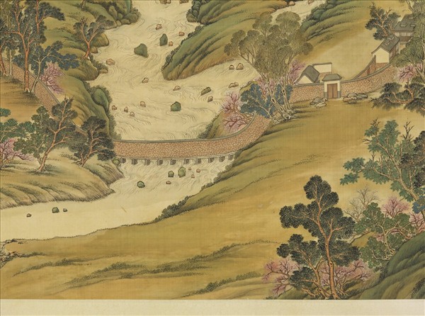 清姚文瀚袁瑛合筆盤山圖　軸