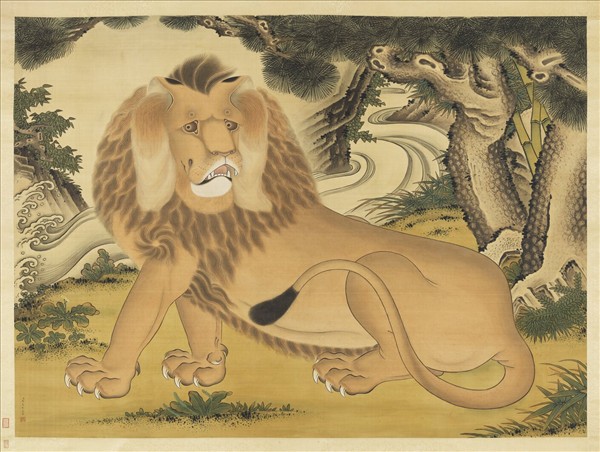 清張為邦畫狻猊　軸