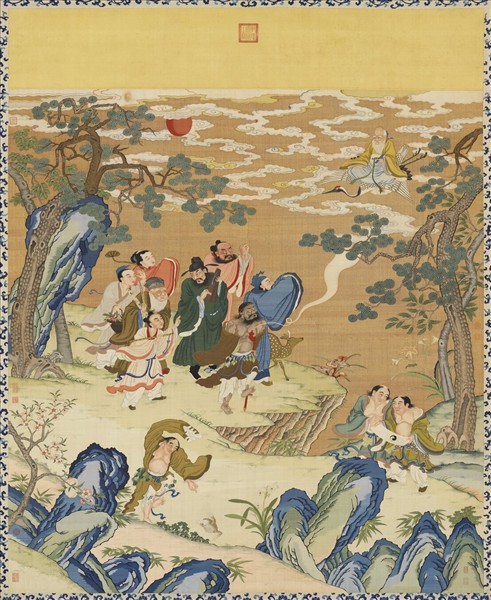 清緙絲群仙祝壽　軸