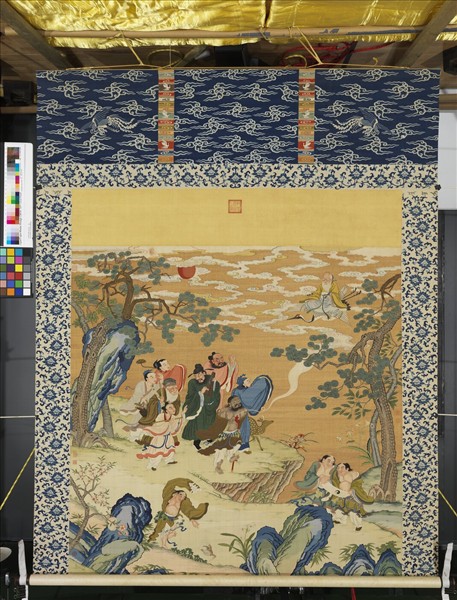 清緙絲群仙祝壽　軸