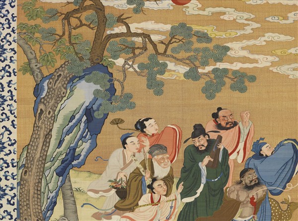 清緙絲群仙祝壽　軸