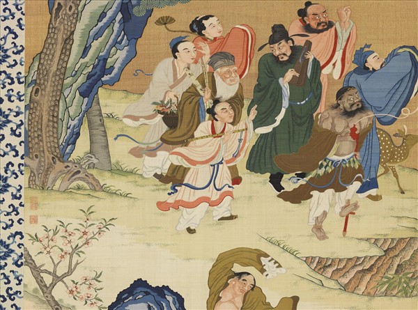 清緙絲群仙祝壽　軸