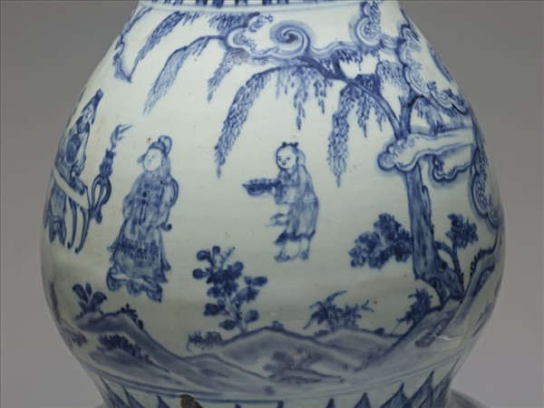 青花琴棋書畫十八學士圖葫蘆瓶