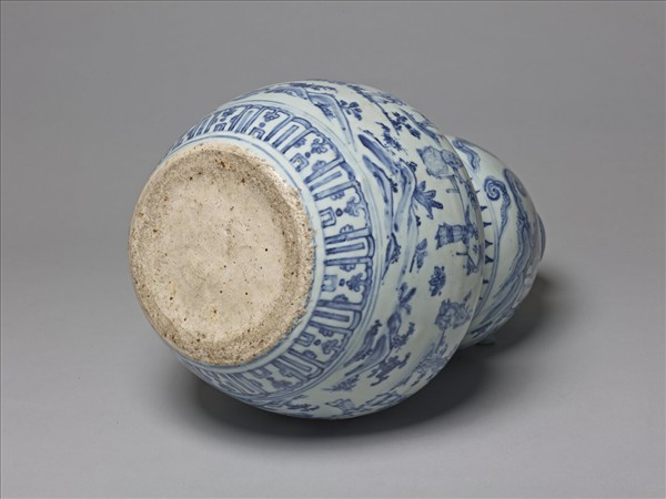 青花琴棋書畫十八學士圖葫蘆瓶