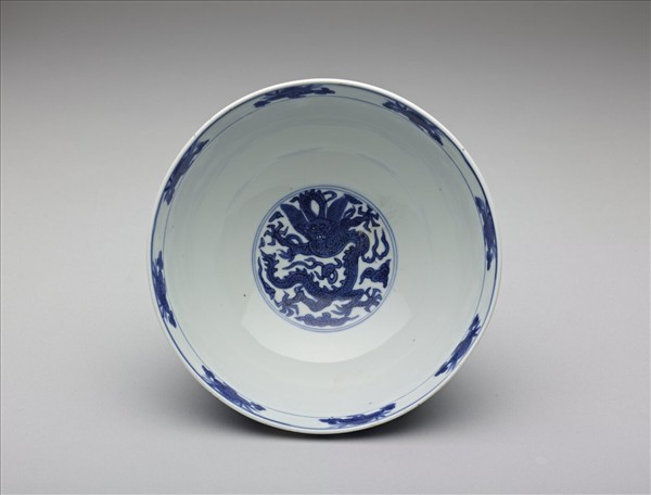 青花豐登仙人圖碗