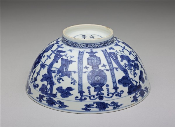 青花豐登仙人圖碗