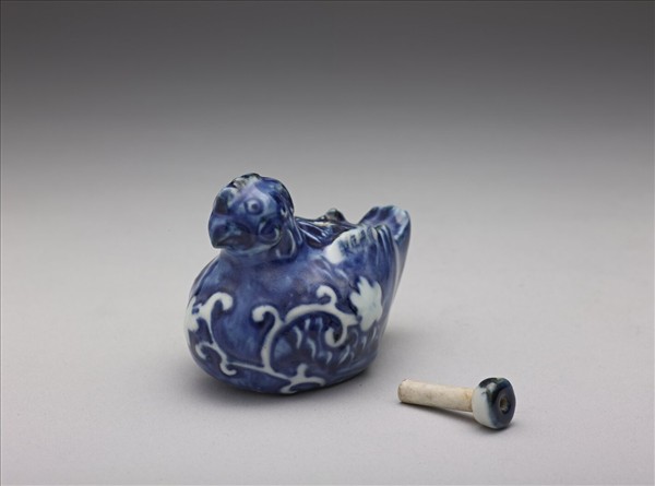 青花鴛鴦形硯滴