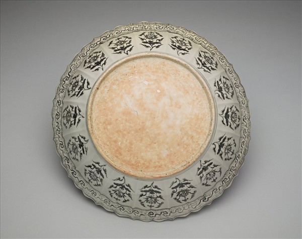 青花蓮花式大盤